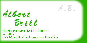 albert brill business card